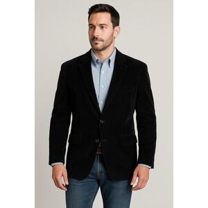 Eddie Bauer Blazer Mens Sz 46 Regular Black Corduroy Classic 2 Blazer Heritage